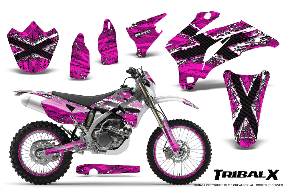 Yamaha WR 250-450 07-10 Graphics Kit TribalX White Pink NP Rims